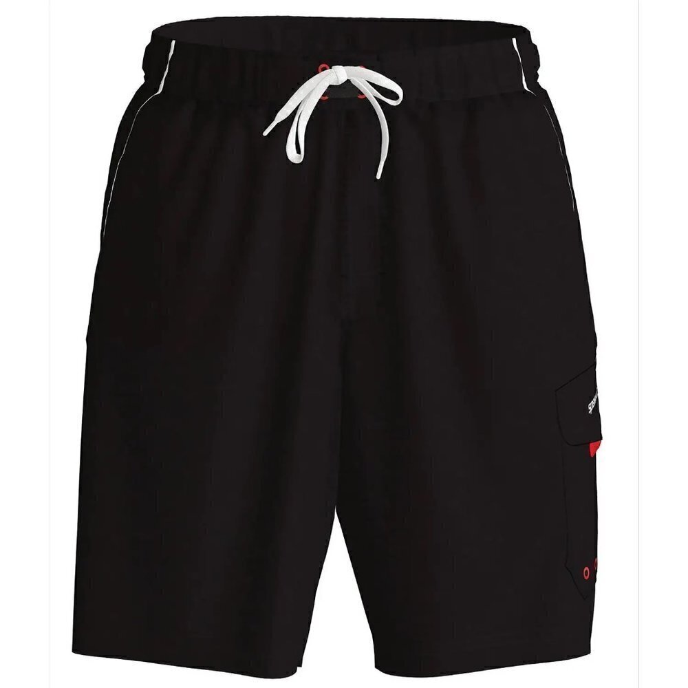 Speedo Marina Volley Men's Quick-Drying‎ Black & White Swim Short Size M